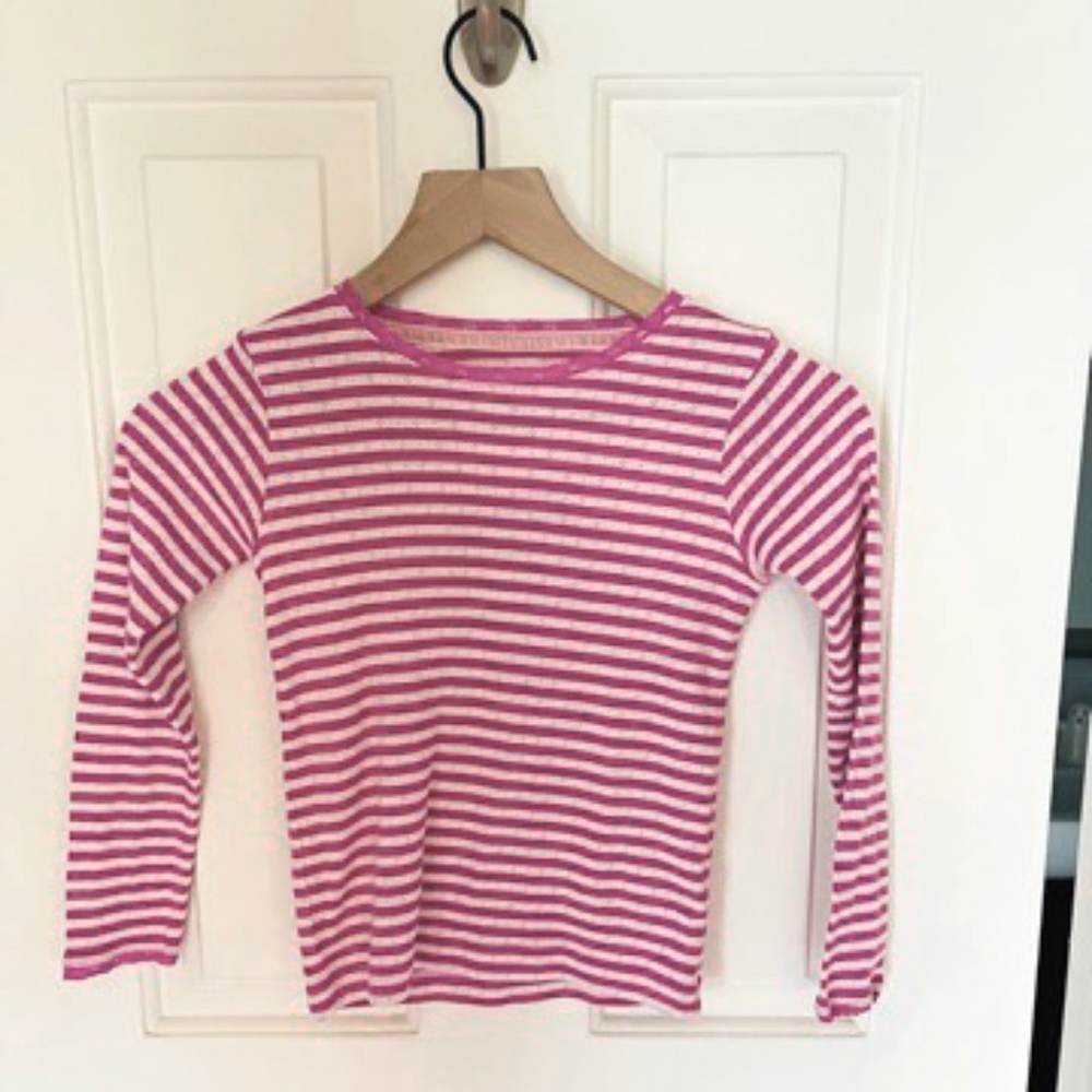 MINI BODEN Girls Supersoft Pointelle Long Sleeve T-shirt Size 7/8
